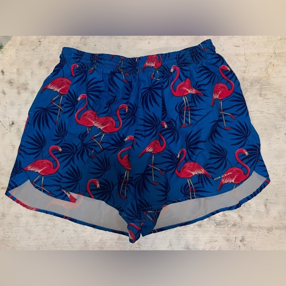 BOA Men's Printed 1" Elite Split Shorts - Flamingo Turquoise | size Large